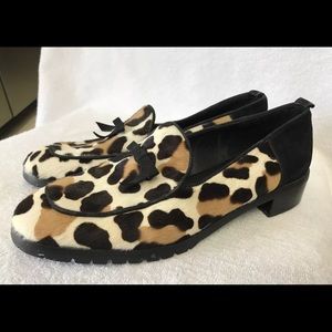 Donald J Pliner Retro Animal Print fur Loafers 8